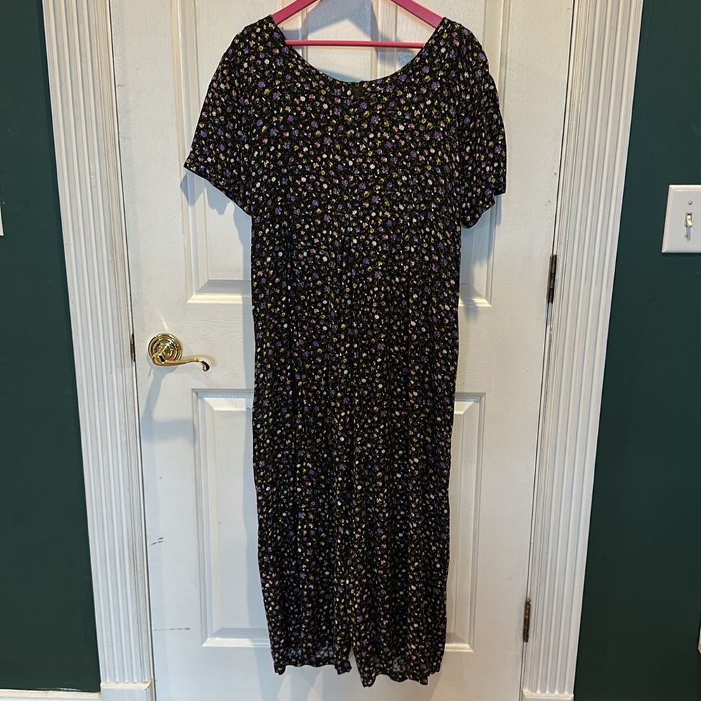 Equation Large jumpsuit with rounded scoop neck and zipper in the back